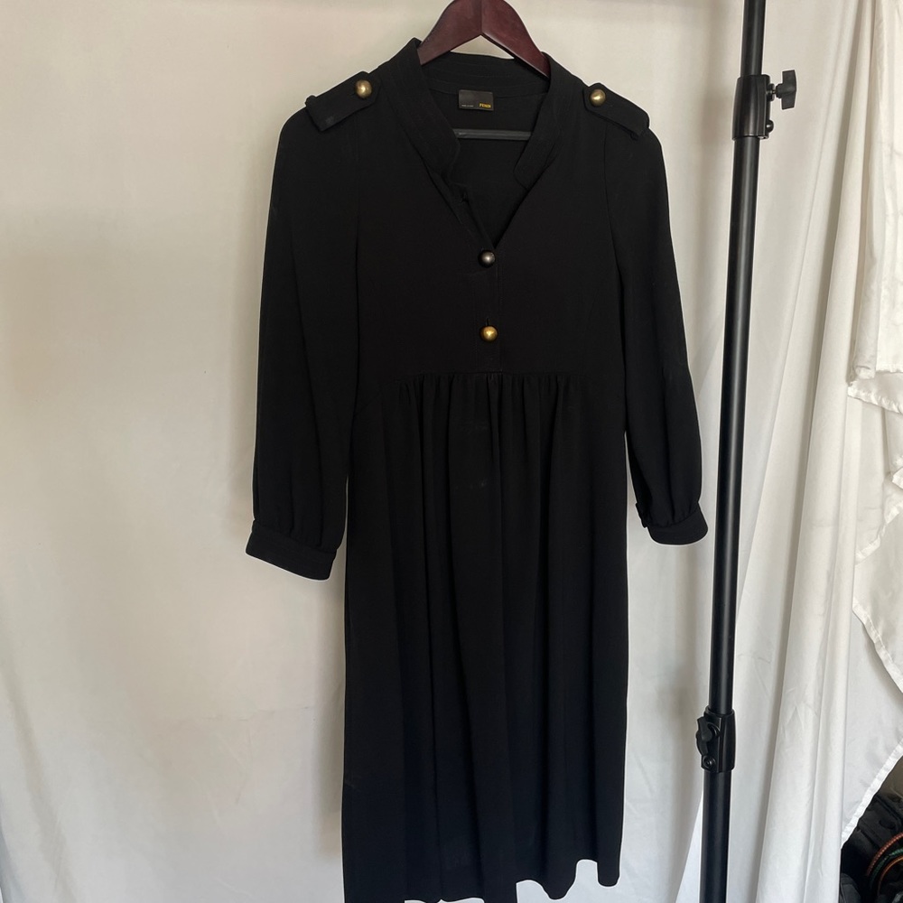 Authentic Vintage Fendi Black Babydoll Dress - Picture 1 of 10